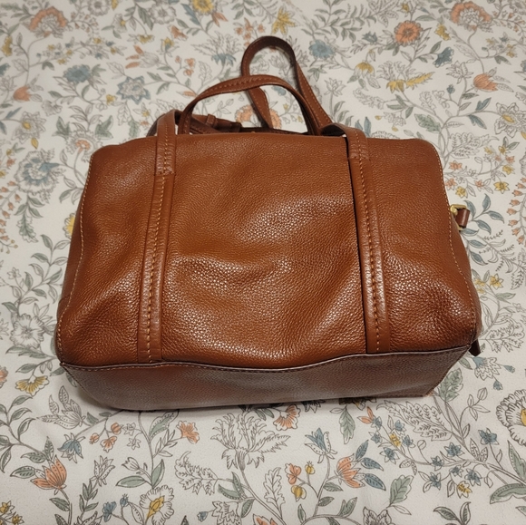 Vera Bradley Brown Leather Mallory Sachel - Picture 2 of 13